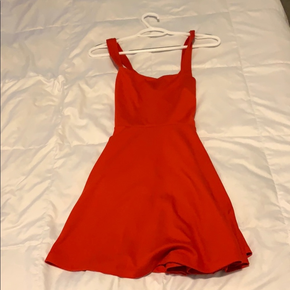 Red skater girl dress